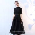 2019 Elegant black tea-length evening dress hot sale party and date dress